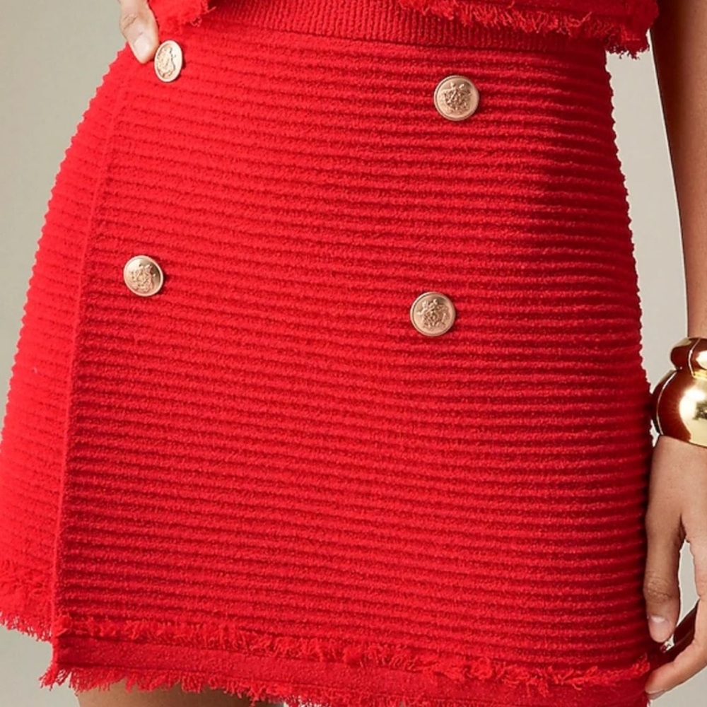 J. Crew Faux- Wrap Sweater Skirt In Fine Bouclé